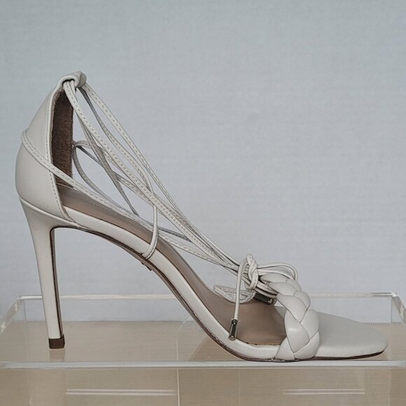Banana Republic Treccia Braided Bone Leather Strappy Stiletto Heels Size 7M - Picture 5 of 16